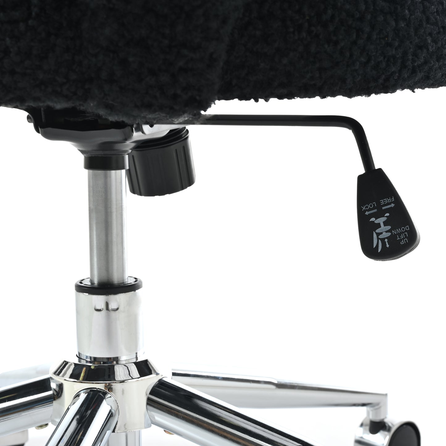 Adjustable Black Chair with 360-Degree Rotation & Foam Cushion