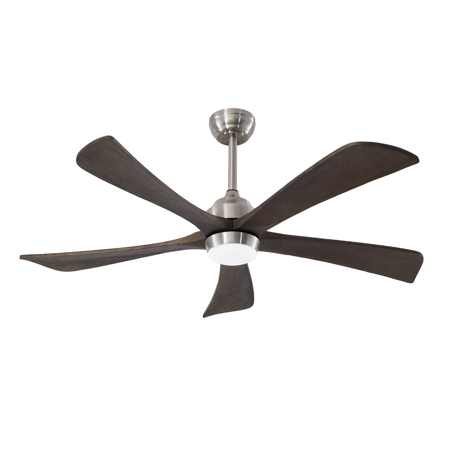 52" Solid Wood Ceiling Fan with Lights & Remote Control - Nickel