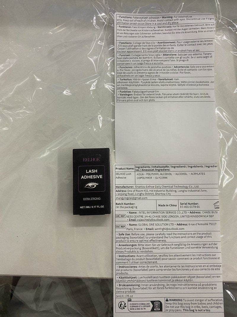 False Eyelash Adhesive, Clear 5 ml