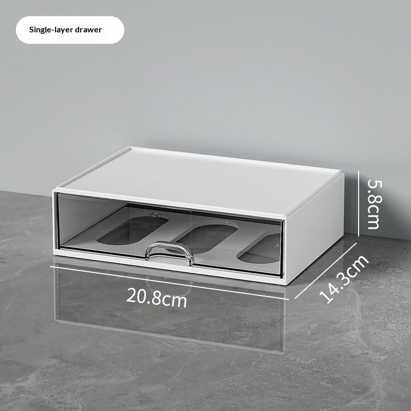 Multi-Functional Transparent Drawer Pen Holder Organizer with Dividers
