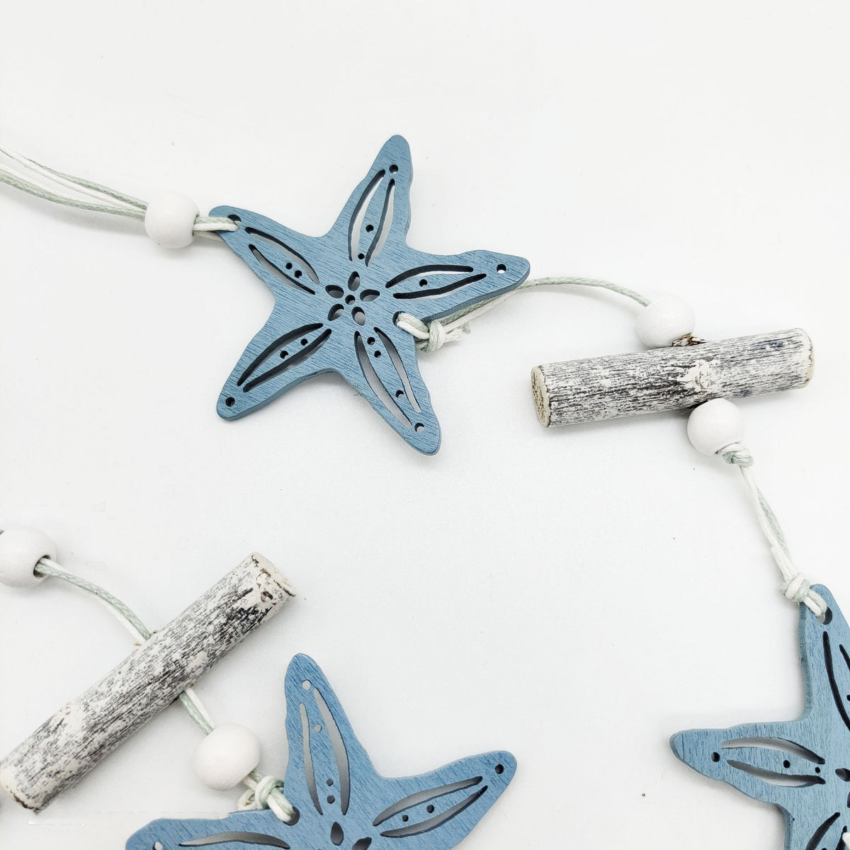 Mediterranean Wooden Pendant Decor - Starfish, Scallop & Round Shell Styles