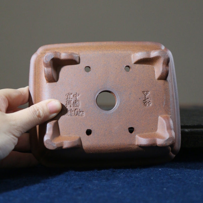 Wood-Fired Hexagonal Planter - Handmade Rectangular Garden Pot
