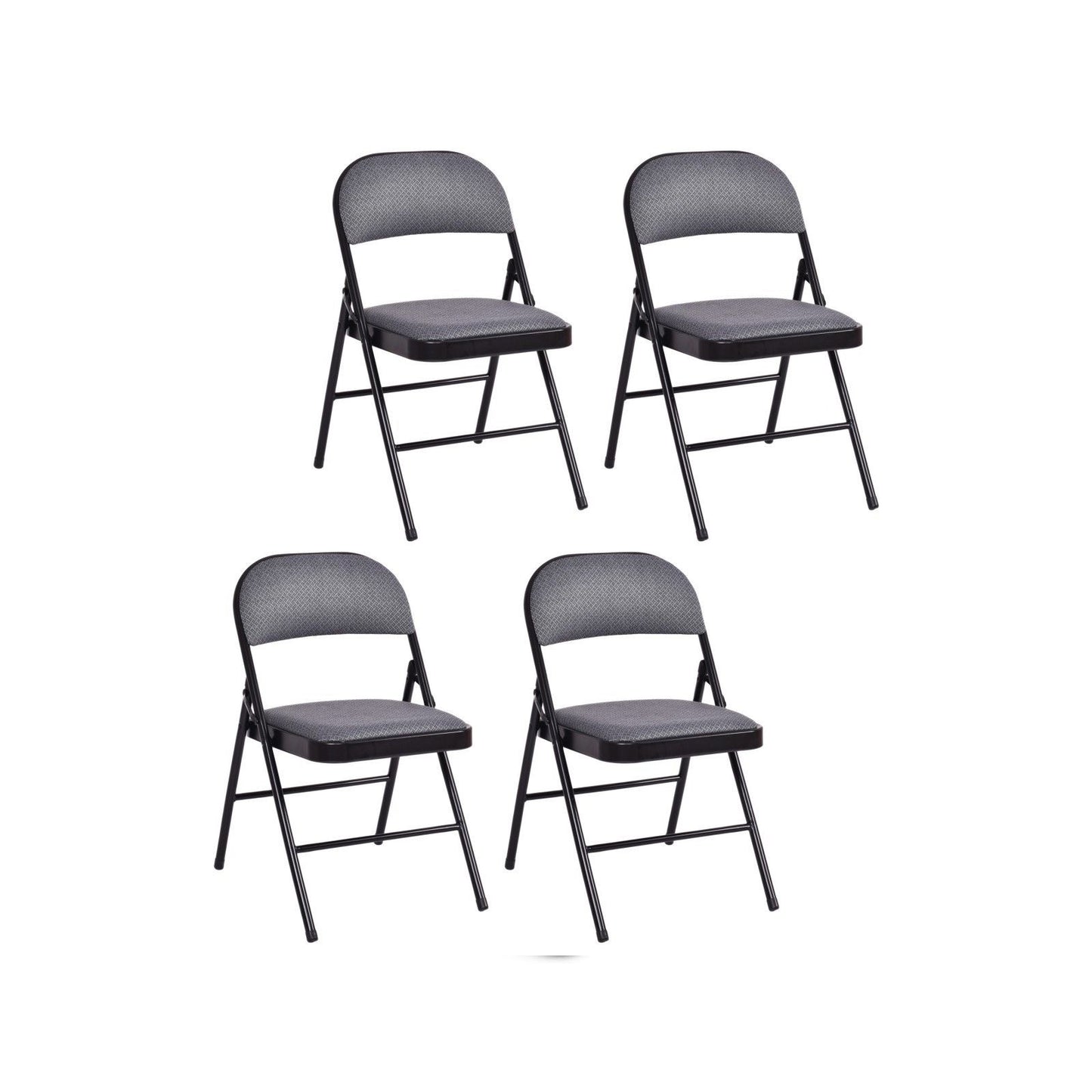 4-Piece Folding Chairs Set with Padded Seats and Ergonomic Backrest