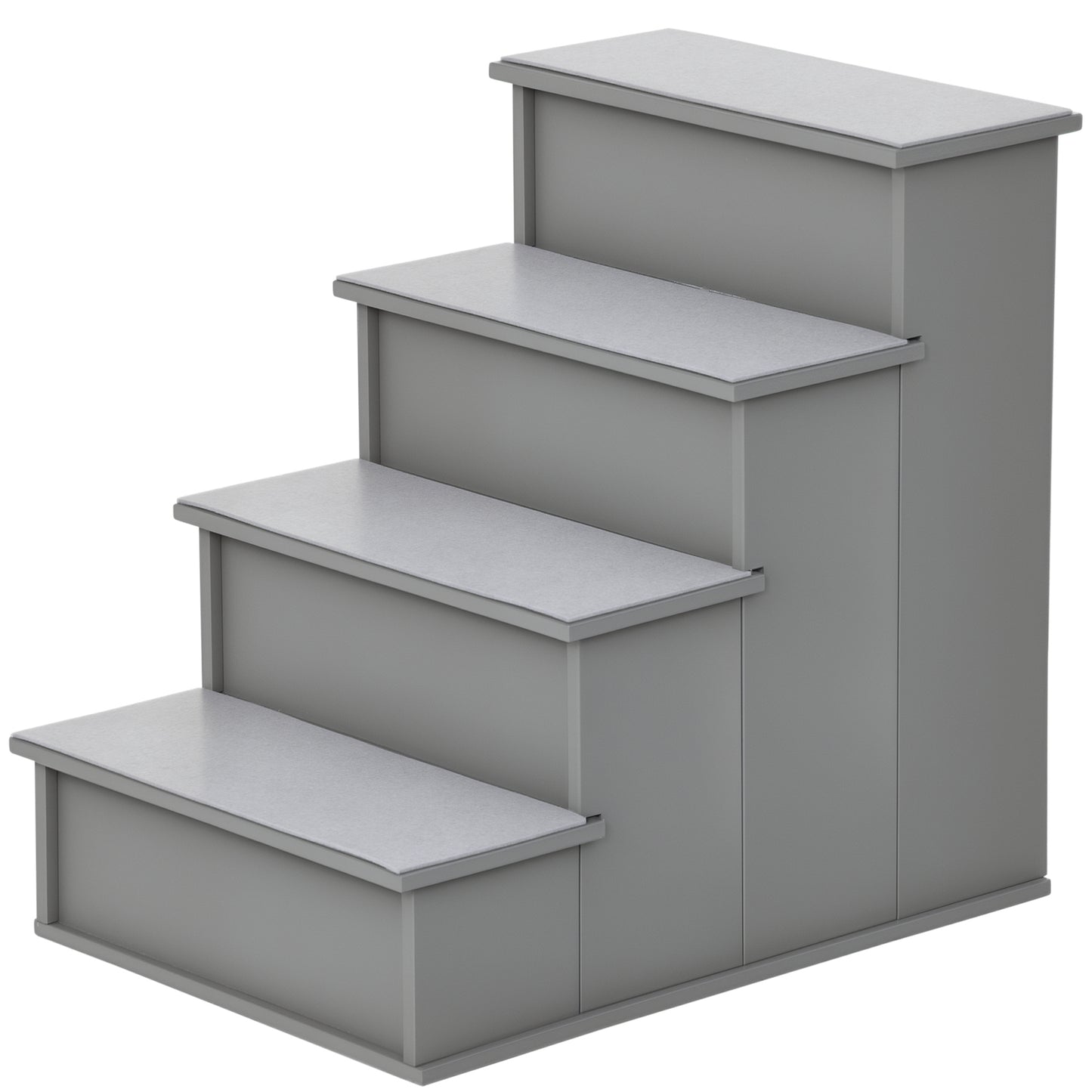 Small Dog Pet Stairs with Cushioned Cover - Grey, 15.75 x 23.25 x 21.25 inches