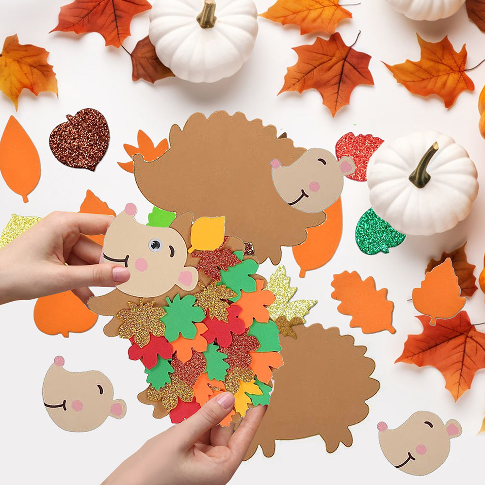 Fall Hedgehog Craft Kits - 8 Pcs Felt Art Set
