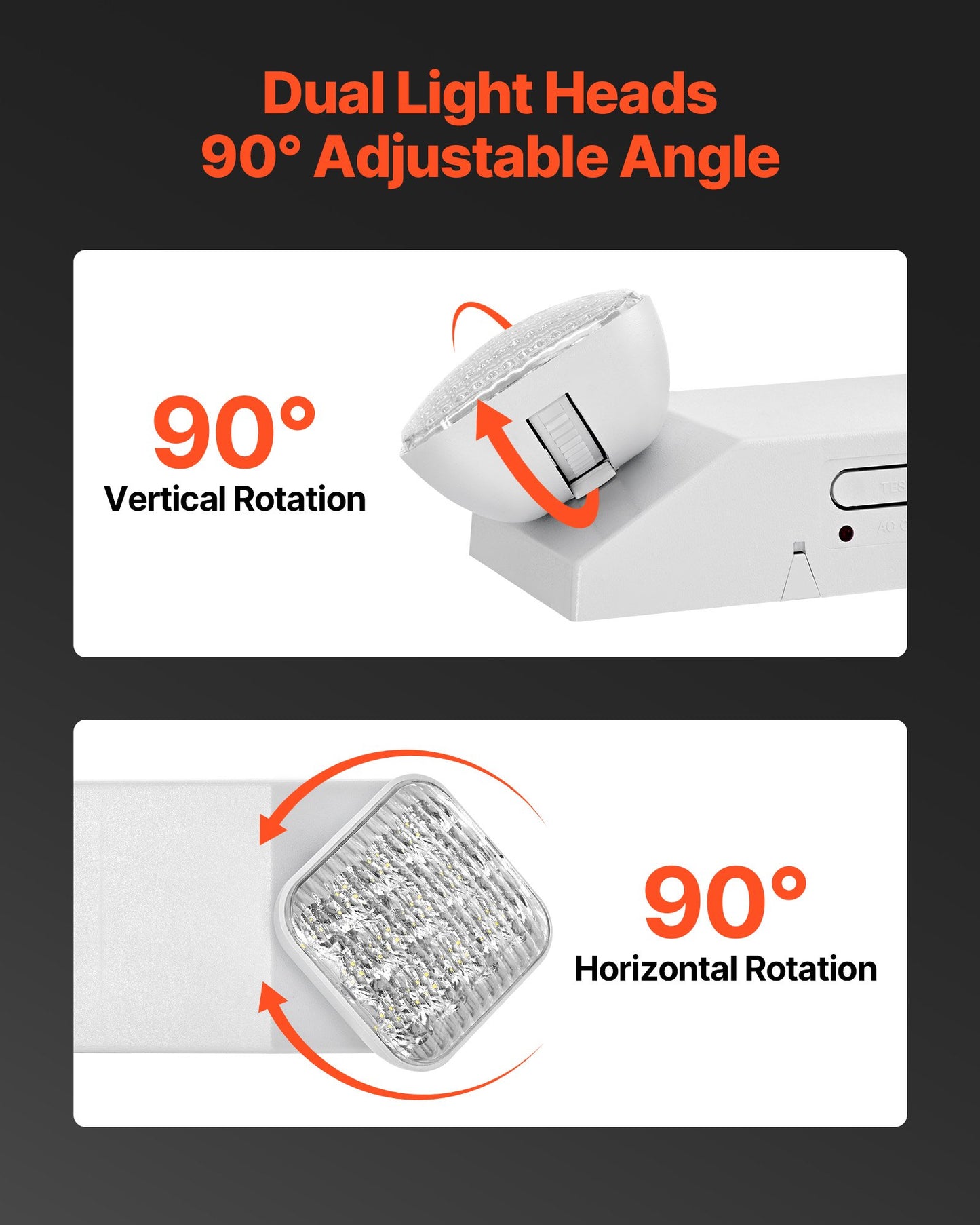 Emergency LED Exit Lighting Fixtures with Battery Backup - 4 Pack, White