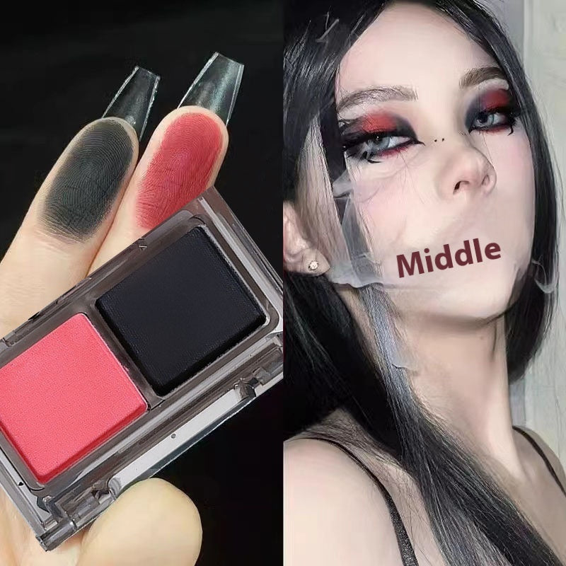 Colorful Two-Tone Eyeshadow Palette - Pink & Black Matte & Shimmer