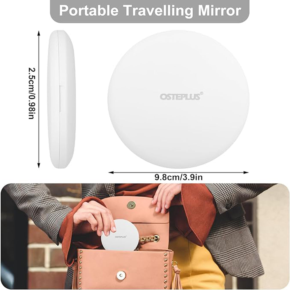 Portable LED Travel Makeup Mirror - 1x/2x Magnifying Compact Mirror