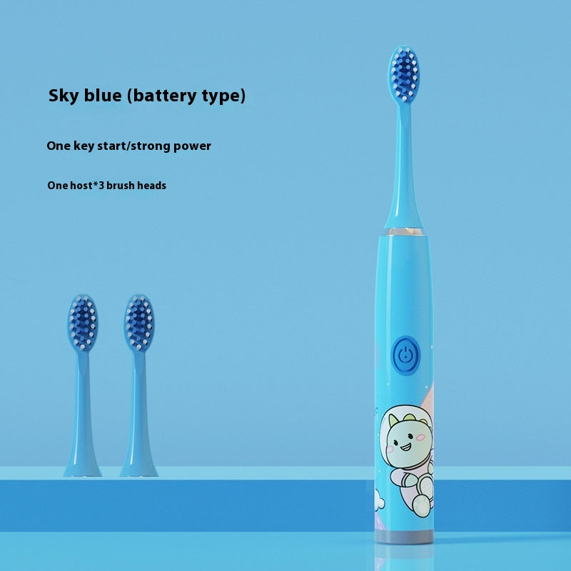 Electric Cartoon Soft Bristle Rechargeable Waterproof Toothbrush with 3 Brush Heads
