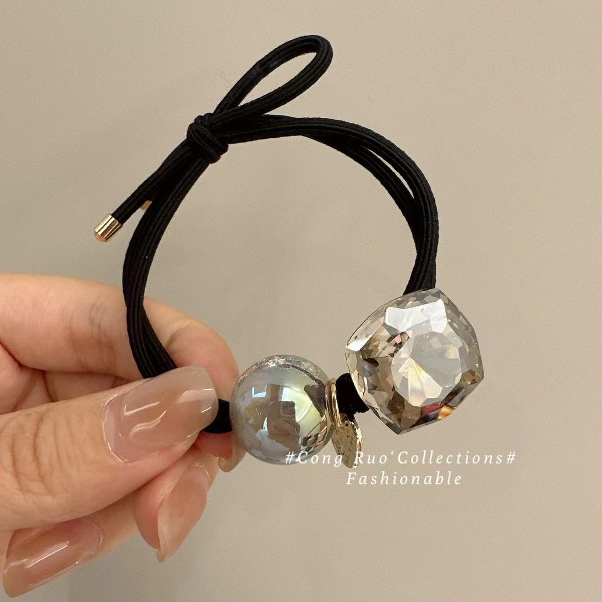 Rubber Band Hair Ties with Beads – Multiple Styles