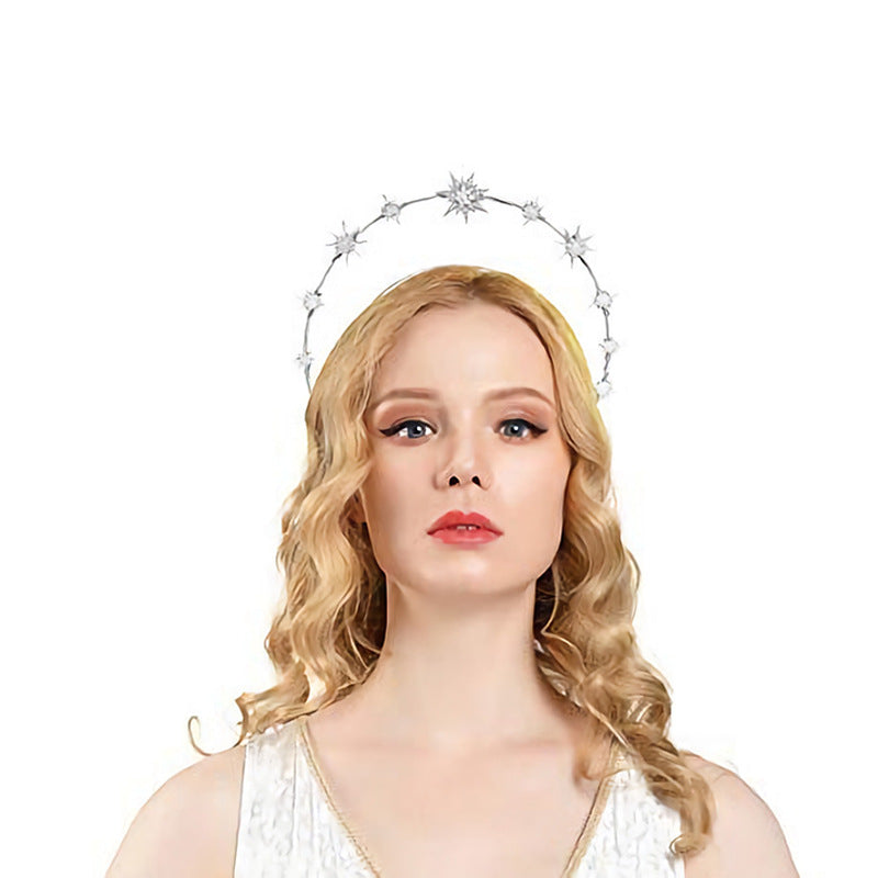 Double Layer Hexagram Headband Hair Accessory for Women - Gold & Silver