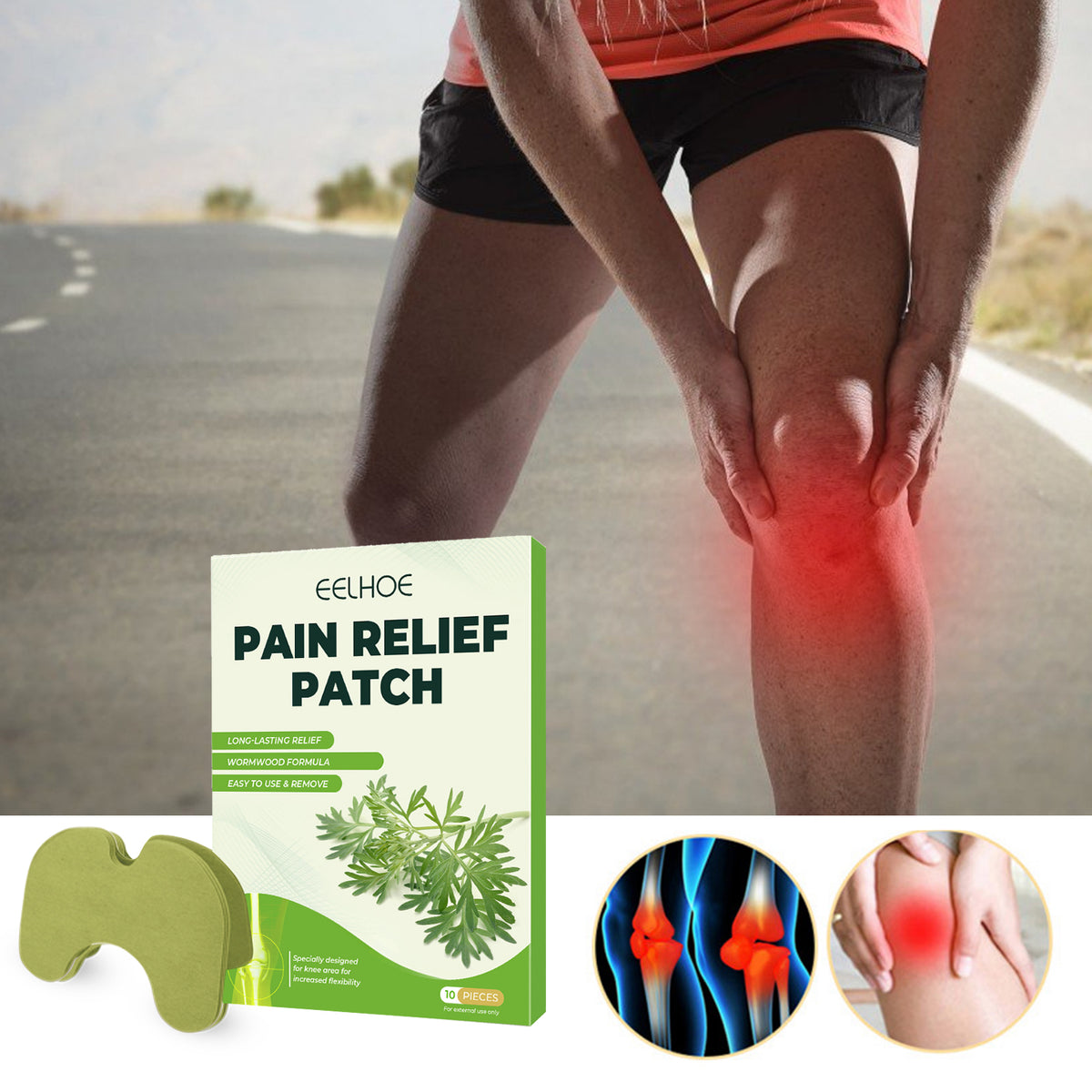 Green Mugwort Knee Patches (10 Pack)