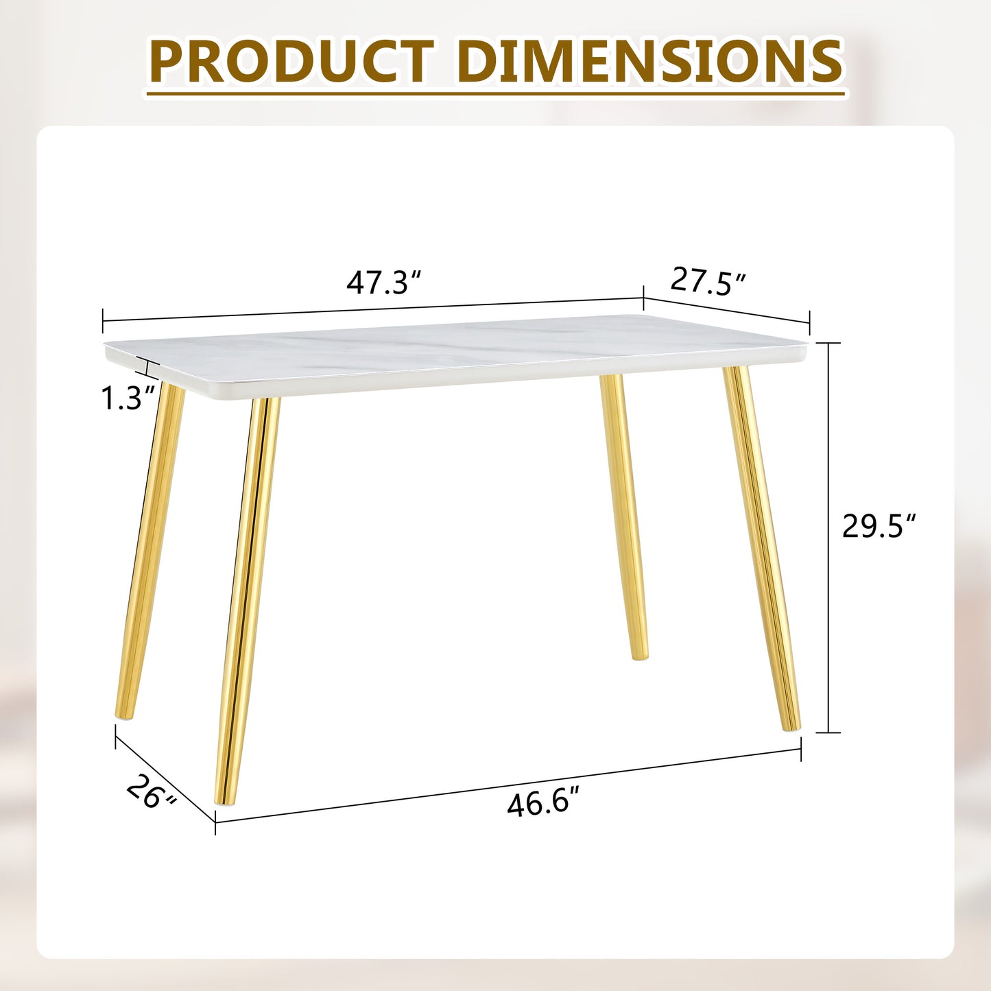 Modern Minimalist Rectangular Dining Table, Suitable For 4-6 People.