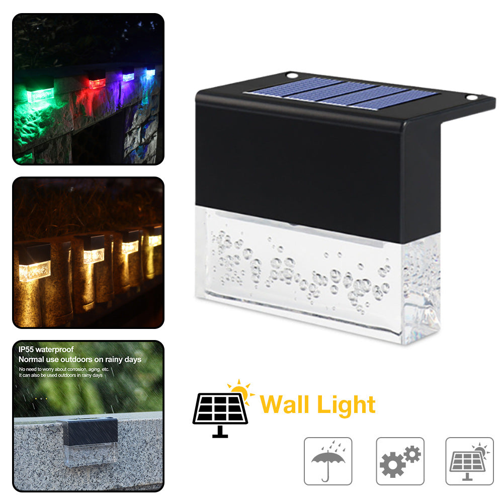 Waterproof RGB Solar LED Step Fence Light for Garden and Pathway