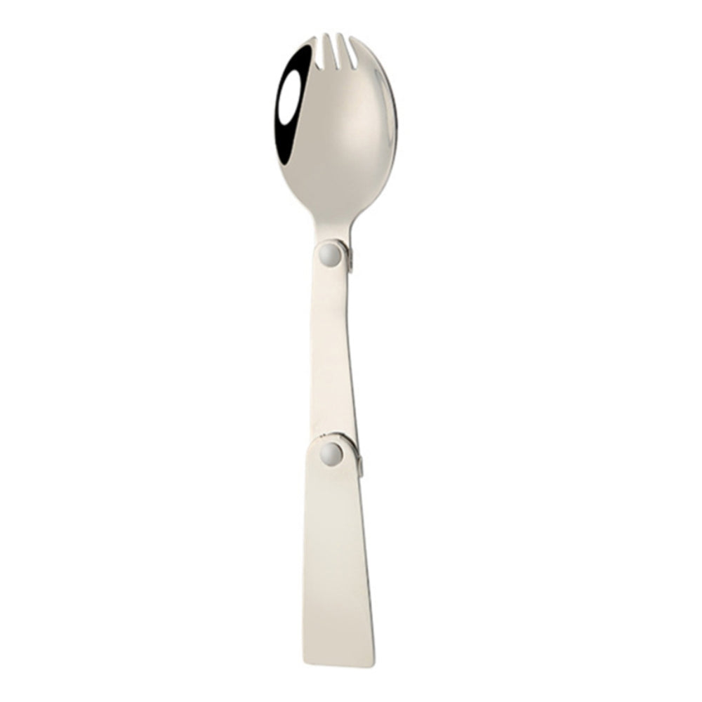 Stainless Steel Outdoor Folding Cutlery Set - Portable Spoon and Fork with Storage Box