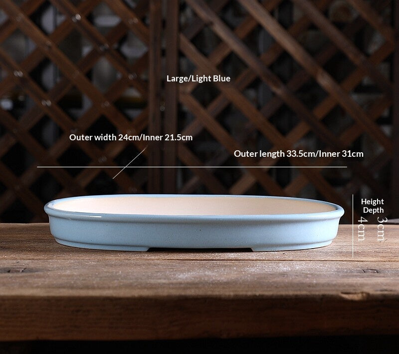 Portable Oval Yixing Clay Flower Pot for Home & Garden