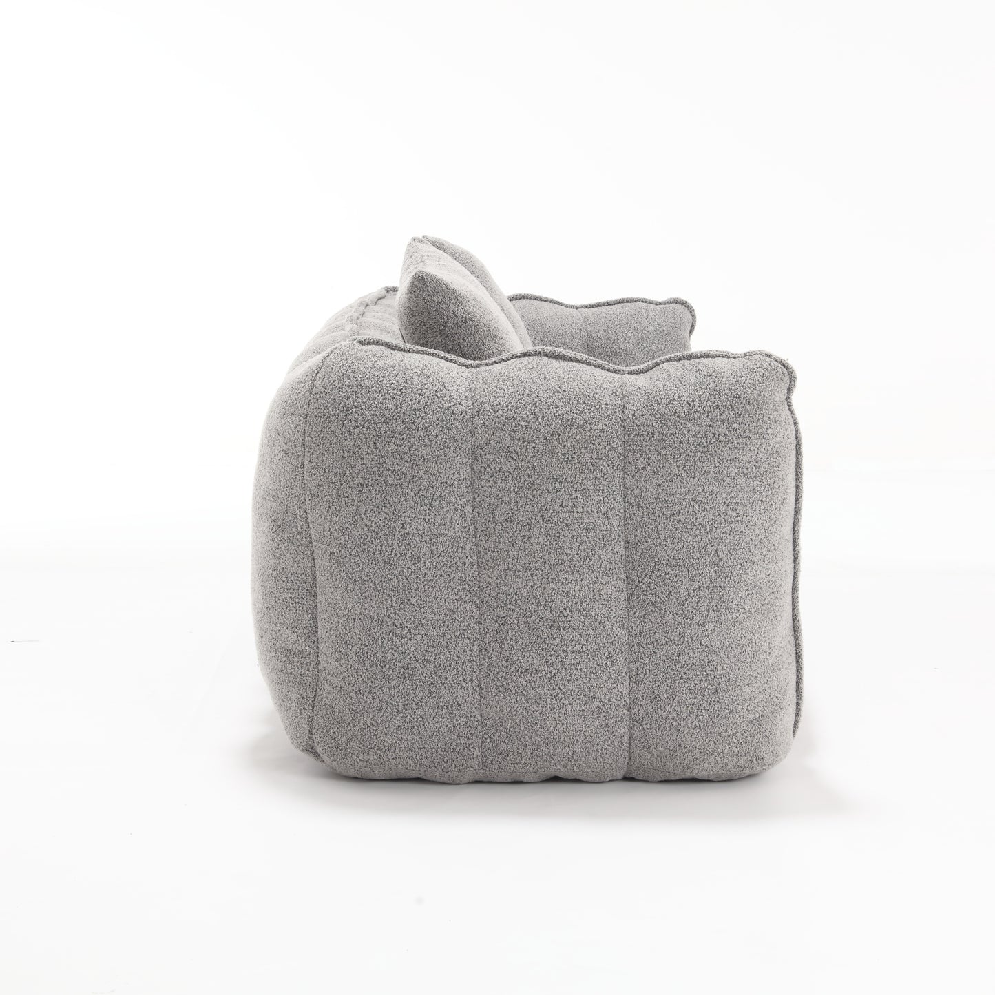 Soft Grey Beanbag Chair for Two - High Resilience Foam