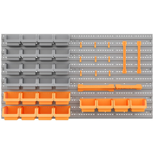 Wall Mounted Pegboard Tool Organizer Rack Kit - 44 Pieces for Garage & Workshop