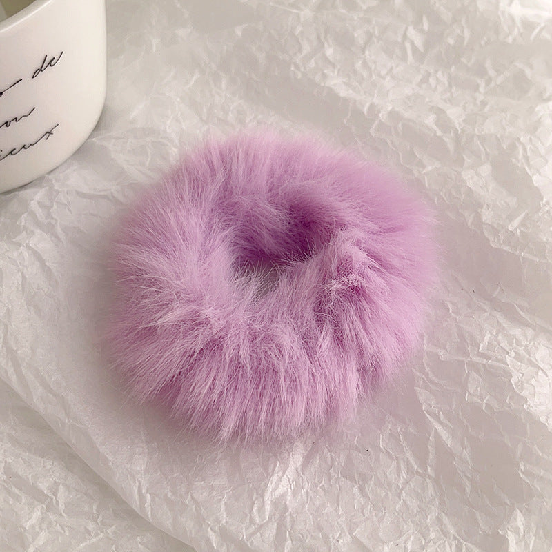 Cute Plush Elastic Hair Scrunchie - Soft Large Intestine Style Hair Band
