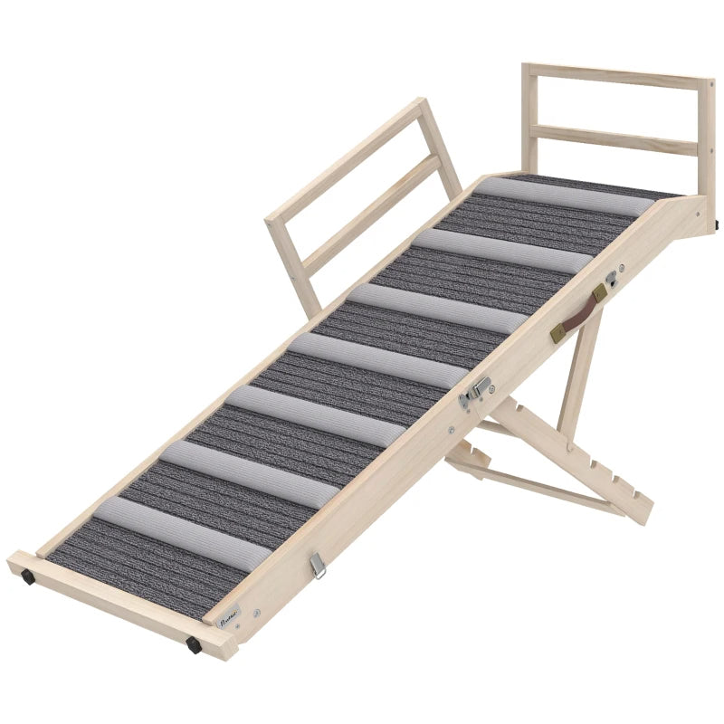 Adjustable Dog Ramp with Side Rails, Folding Pet Step for Small to Large Pets