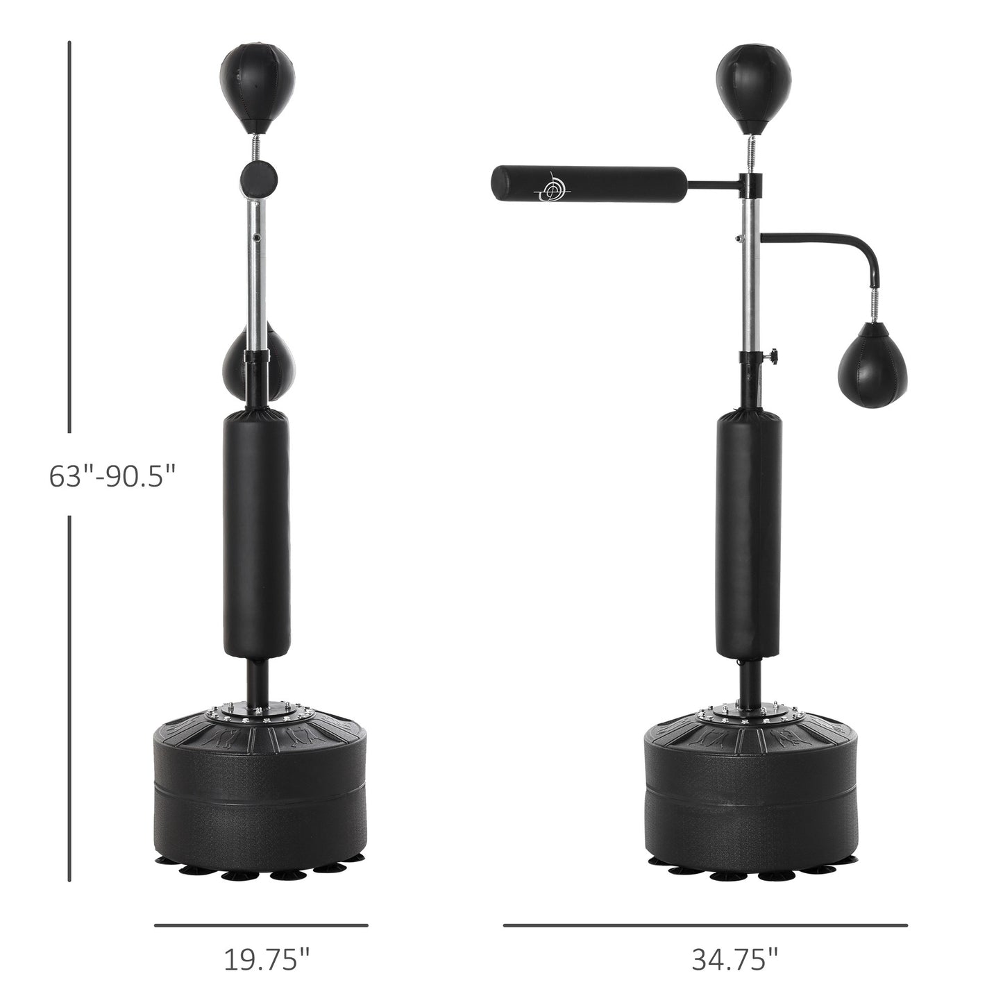 4-in-1 Boxing Punching Bag Stand with Speedballs & Reflex Bar