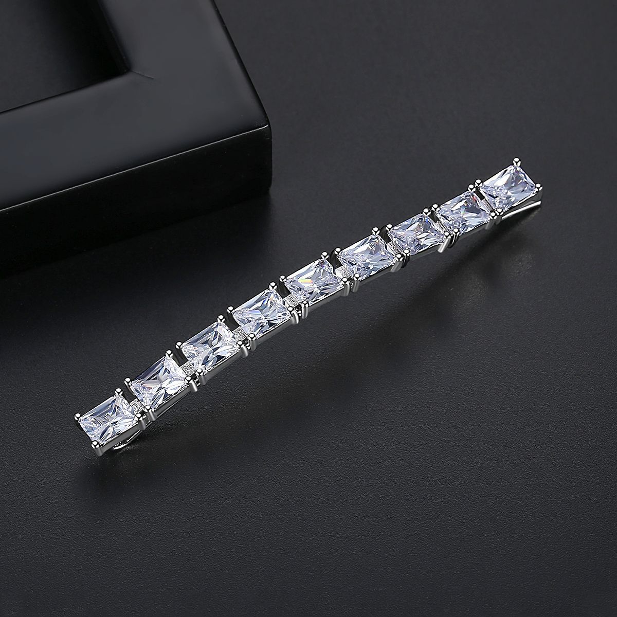 Zircon Bobby Hair Clip - Square Design