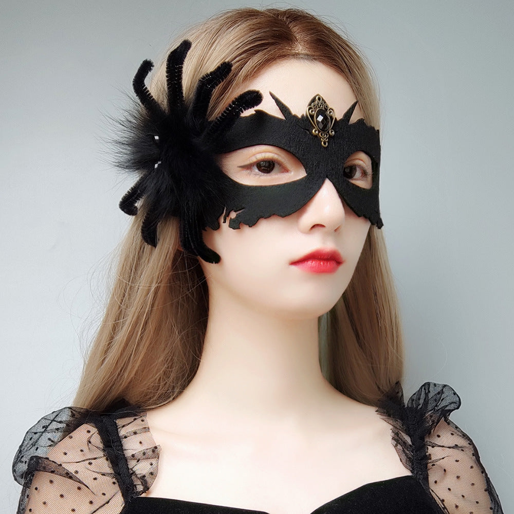 Black Spider Halloween Mask for Party Costumes - MJ-104
