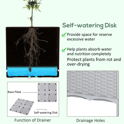 Self-Watering Raised Garden Bed with Legs - Gray Planter Box