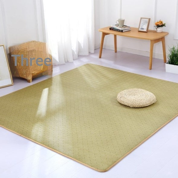 Thickened Folding Rattan Floor Mat - Cooling Japanese Style Cushion for Summer
