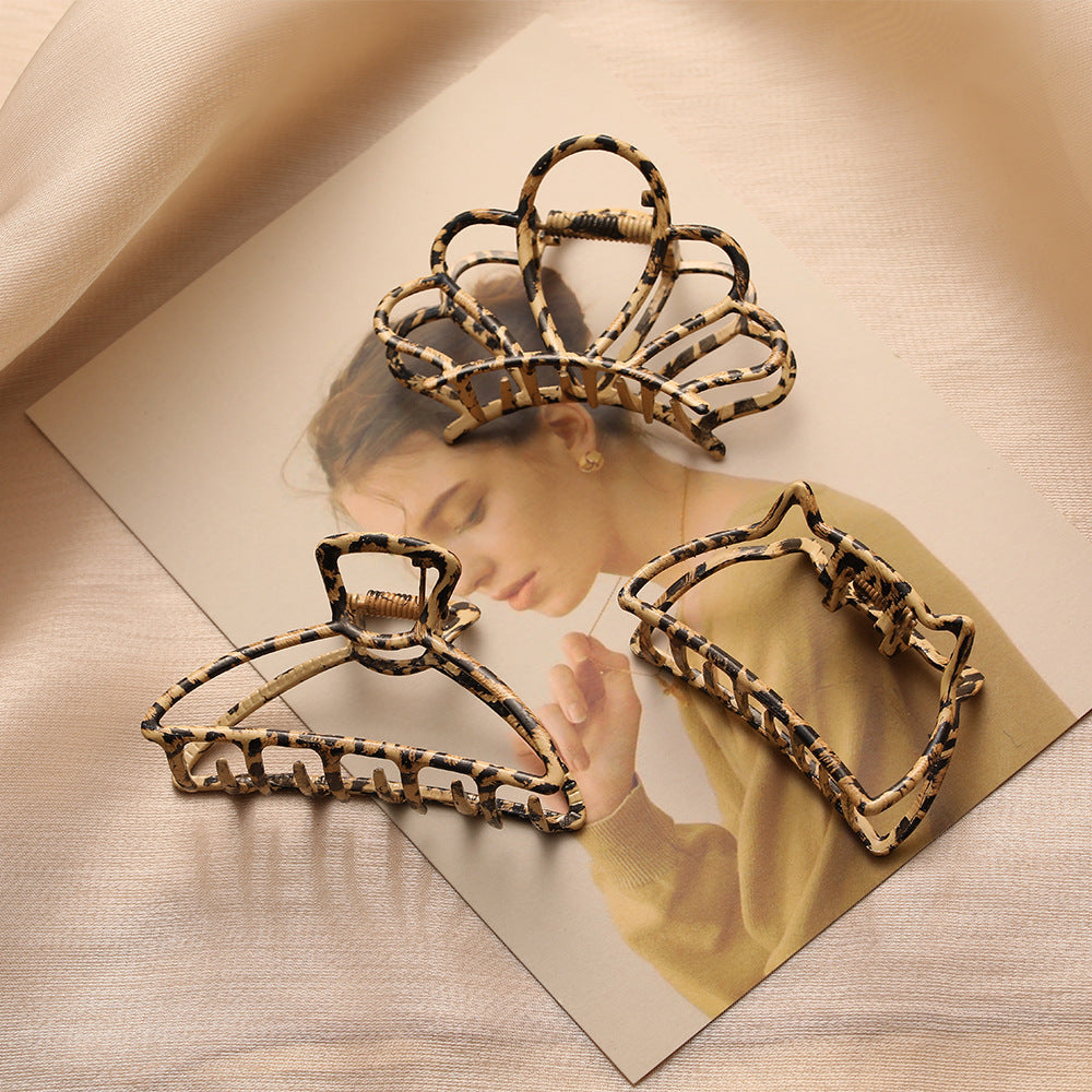 Metallic Leopard Hairpin for Women - Hair Accessory with Bowknot Design
