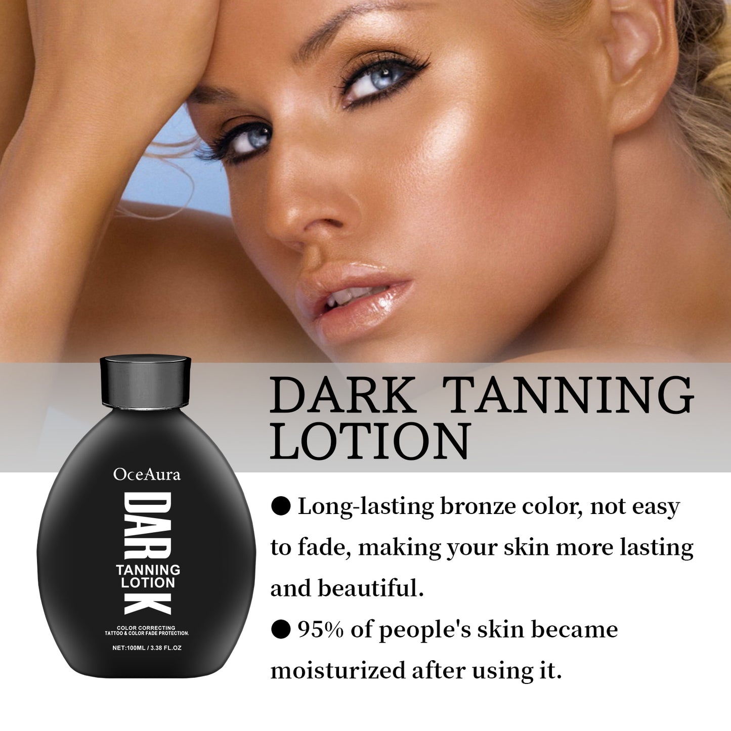 Dark Tanning Lotion - Moisturizing Matte Finish Skin Tone Corrector
