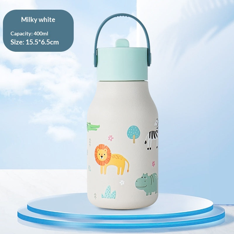 Titanium Drop-Resistant Water Bottle with Straw - 301-400ml, Kids & Adults