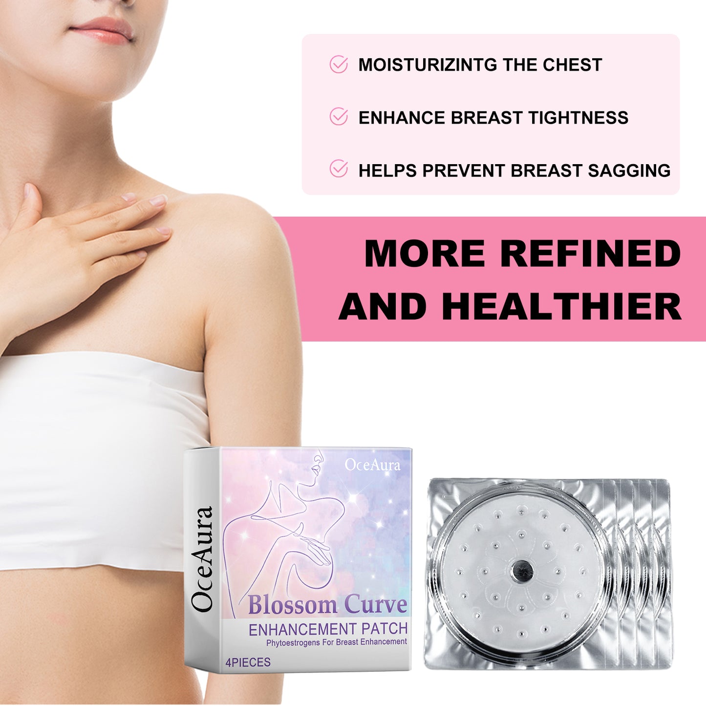 Firming Breast Enhancement Patches - Moisturizing & Anti-Sagging Lift Treatment