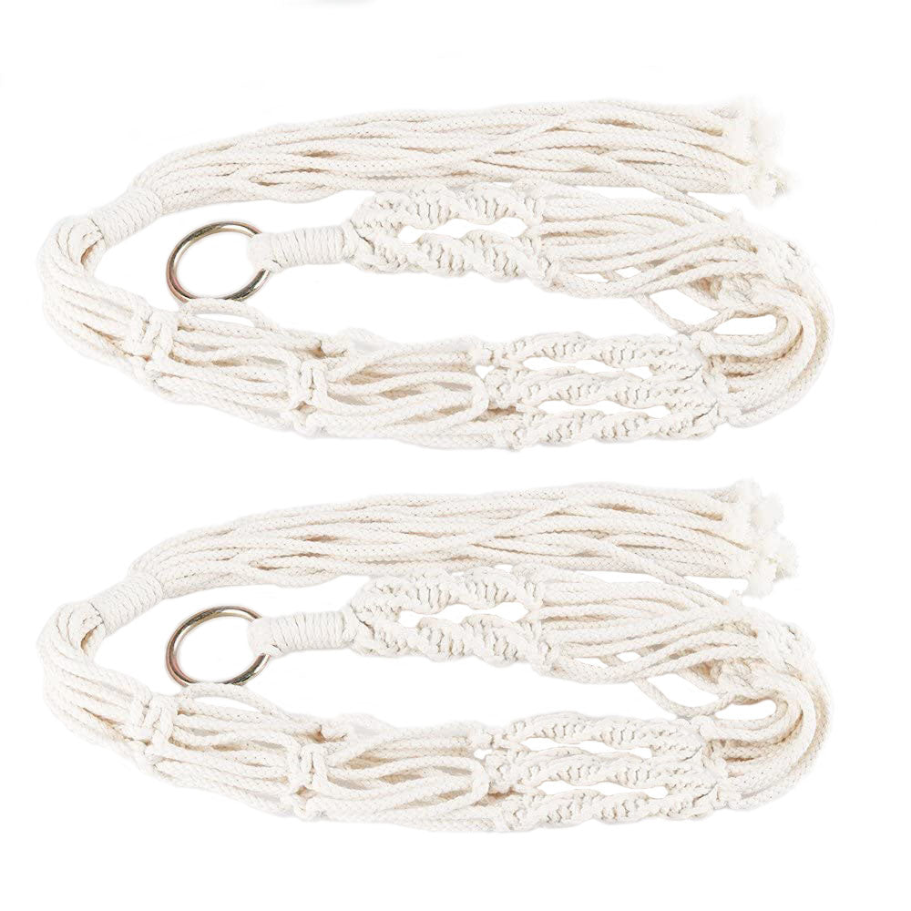 Cotton Rope Plant Hangers - 40in, 2 Pcs, White