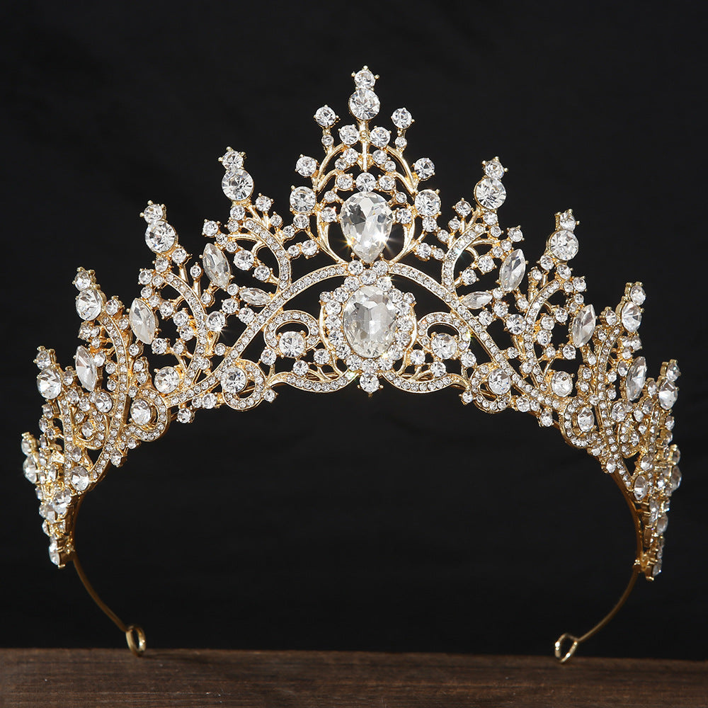 Shimmering Crystal Bridal Crown with White Rhinestones