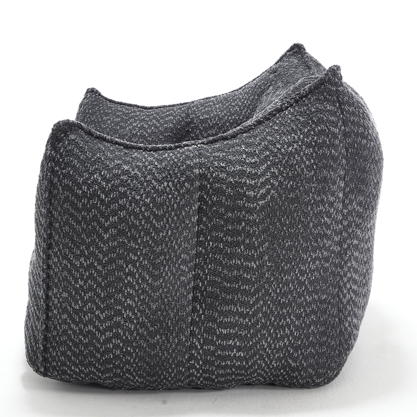 Comfortable Chenille Bean Bag Chair - Black Lazy Sofa