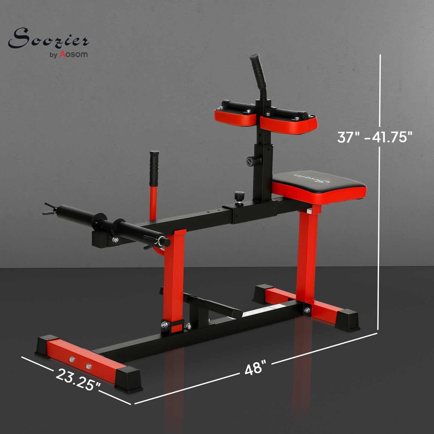 Adjustable Seated Calf Raise Machine - Red Steel Frame