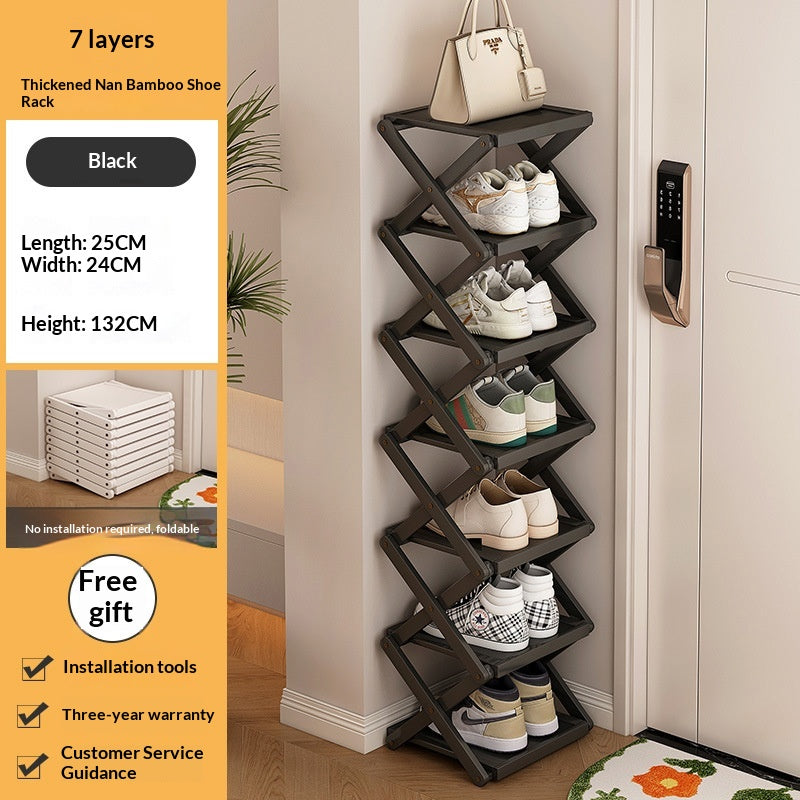 Foldable Shoe Rack for Entryway Space Saving No Assembly Needed
