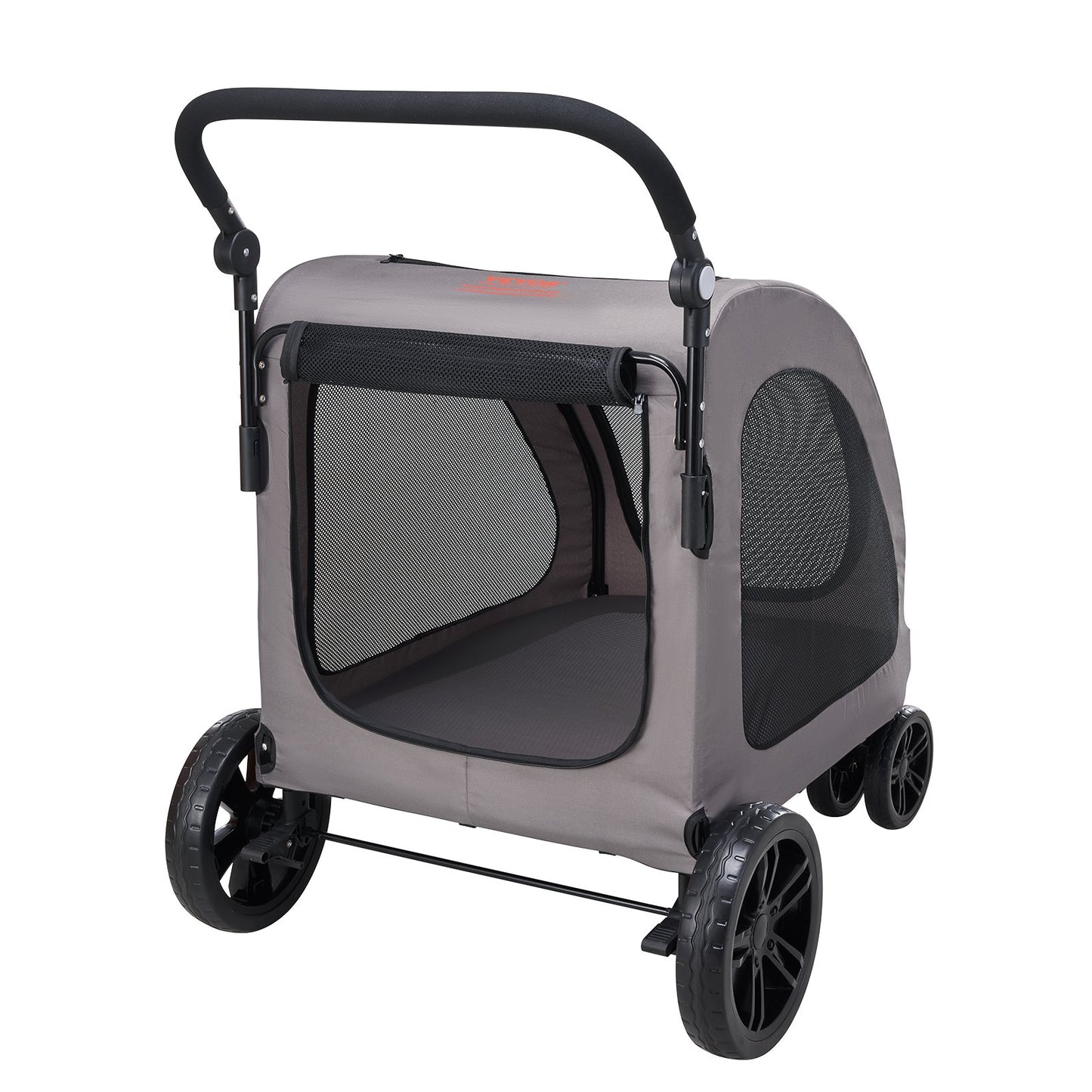 Pet Stroller 4-Wheel Dog Carrier with 160lbs Capacity, Portable & Durable