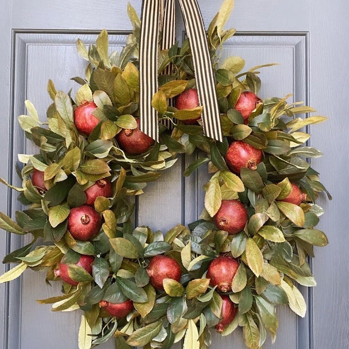 Christmas Wreath Animal Farm Pine Cone Door Ring - Festive Farmhouse Decor