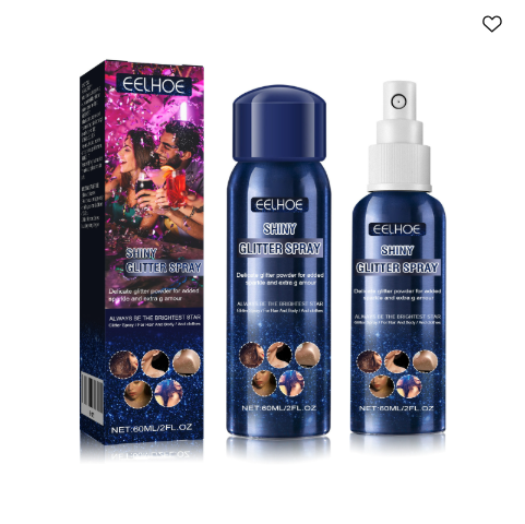 Glitter Spray for Nightclub Parties - Shiny Body & Hair Powder