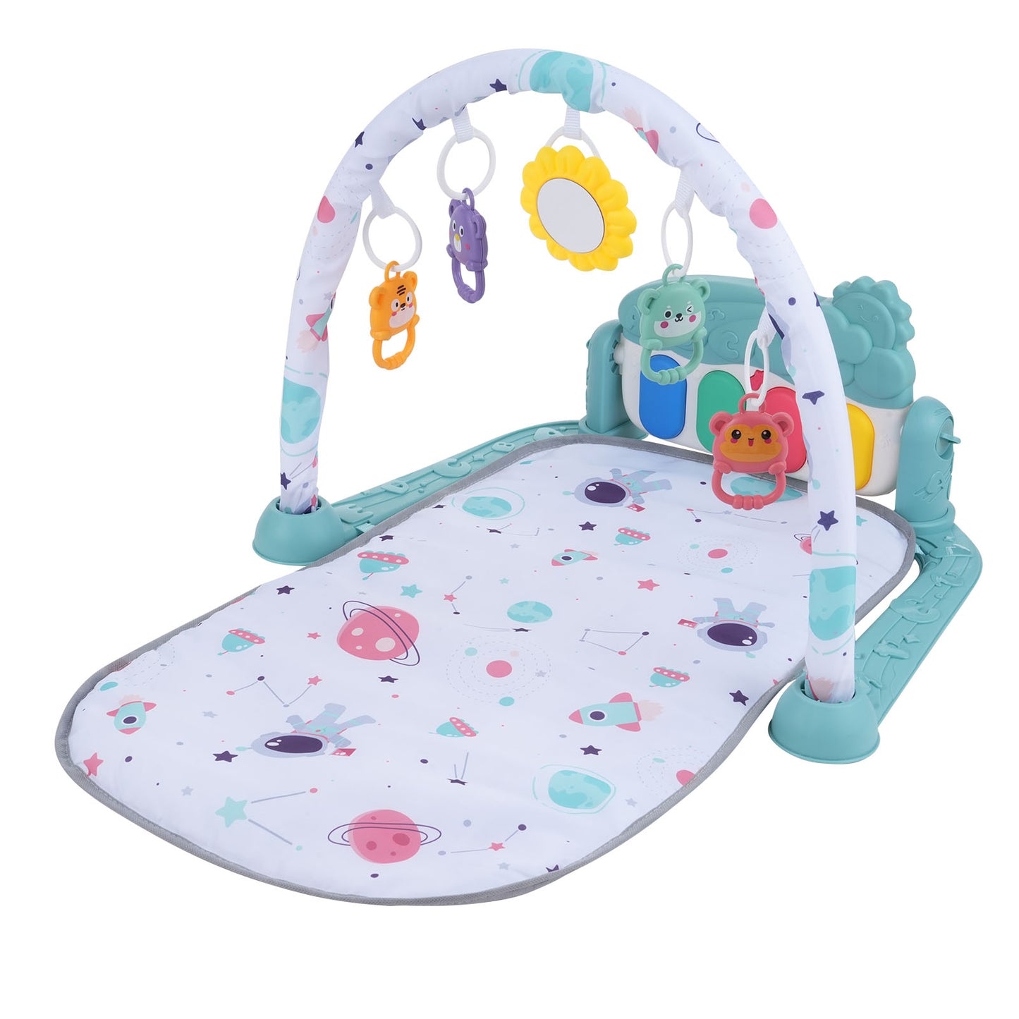 Musical Baby Play Mat with Piano Keyboard & Detachable Toys