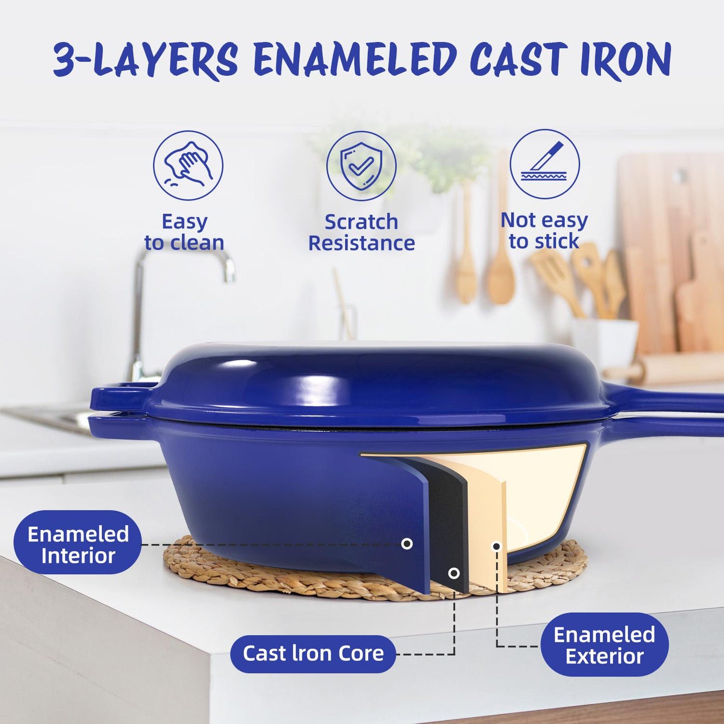 A Cast-iron Soup Pot With Lid Safe, Reliable, And Designed To