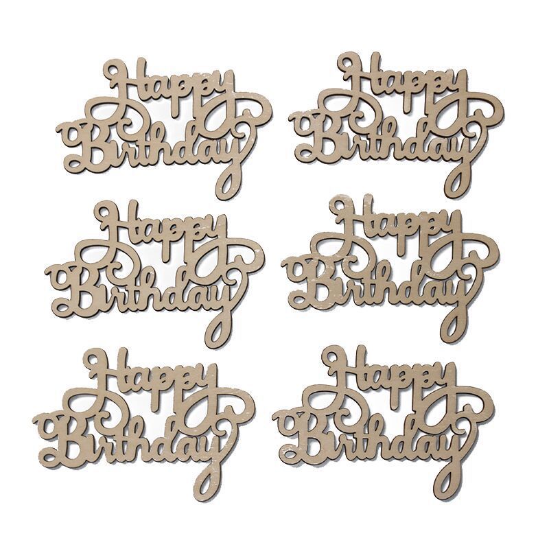 Wooden Happy Birthday Letters - 15pcs Carved Wooden Signage for Celebrations