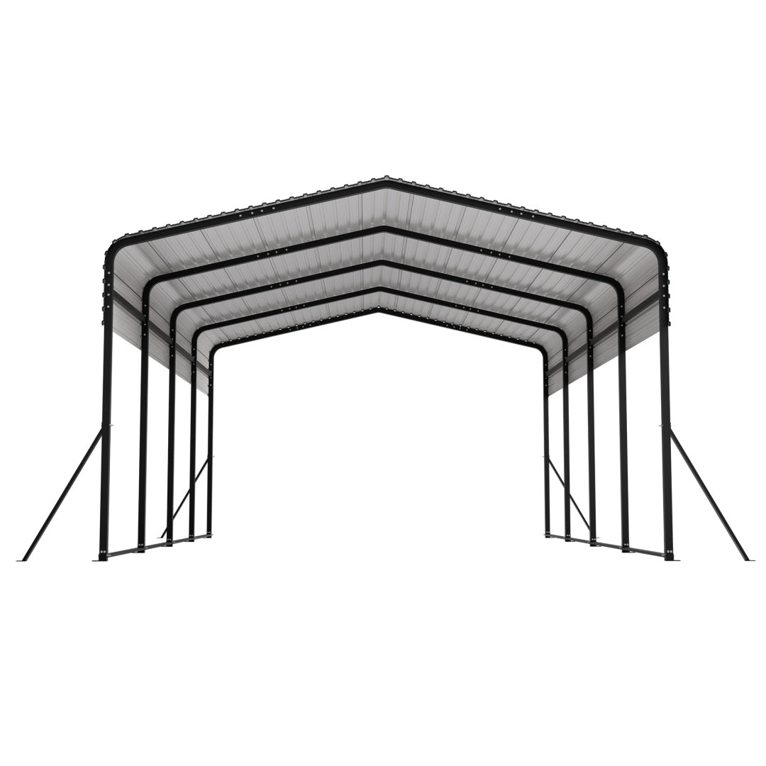 Heavy Duty Galvanized Steel Carport Canopy with Waterproof Roof - Large Capacity Shelter