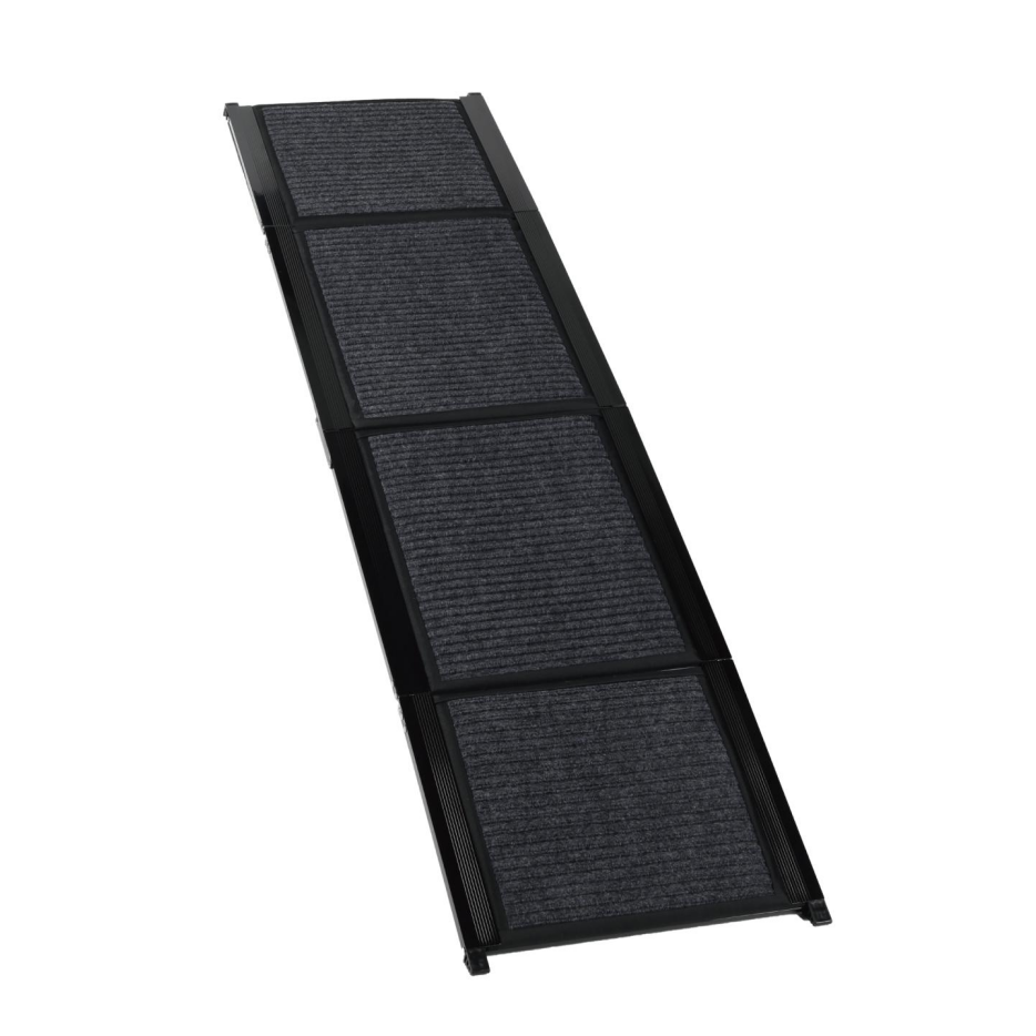 Large Folding Dog Ramp for Car SUV Truck - Non-Slip Aluminum Pet Steps 65in
