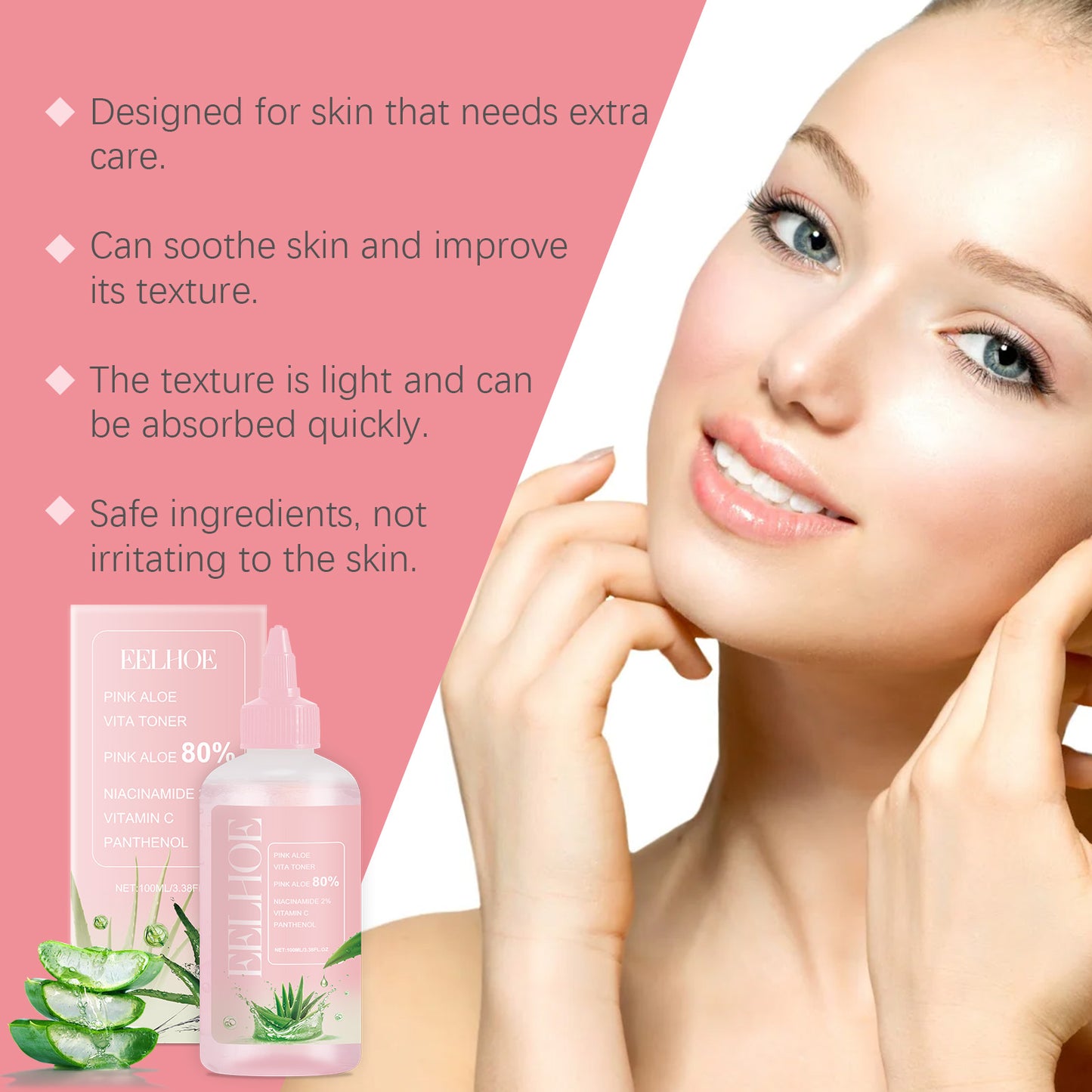 Aloe Vera Soothing Facial Toner - Hydrating & Brightening Skin Care 100ml