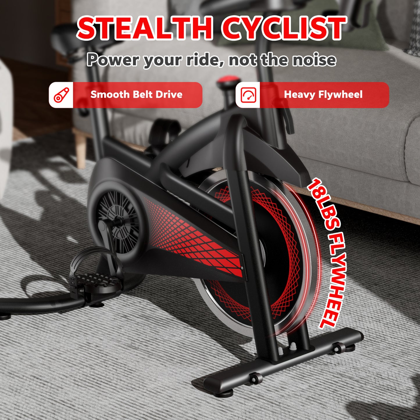 Adjustable Magnetic Resistance Exercise Bike with Tablet Mount