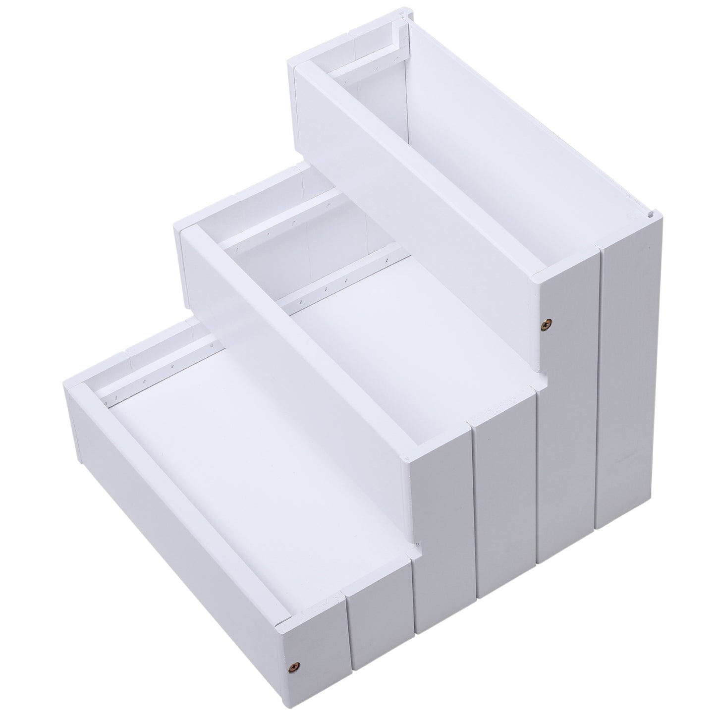 Wooden Pet Stairs with Storage - Non-Slip Carpeted Ramp for Cats & Small Dogs, White, 480x145x575mm