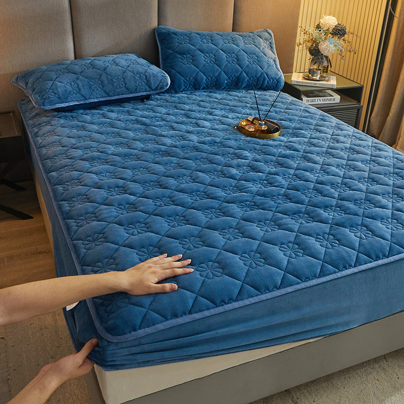 Milk Plush Cotton Fitted Bed Sheet - Soft, Warm & Durable Bedding